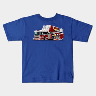 Cartoon firetruck Kids T-Shirt